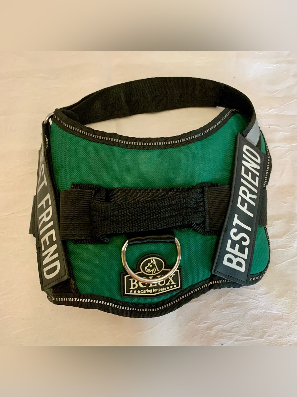 Bolux Green Dog Harness Vest with 'Best Friend'